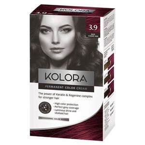 Permanent Hair Color, Kolora 3.9 Deep Cherry Red/ 2pack